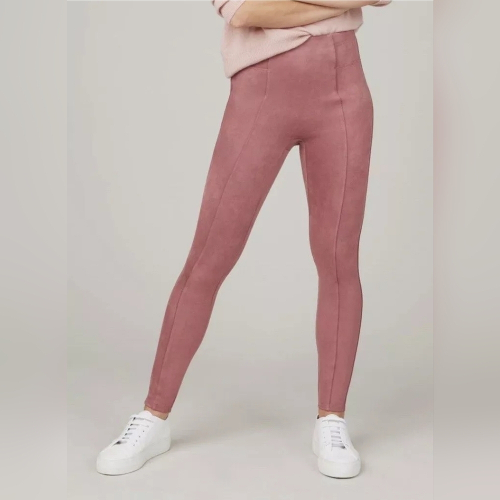 NWT Spanx Faux Suede Leggings - 20322R - Rich Rose Pink Size Small SI38